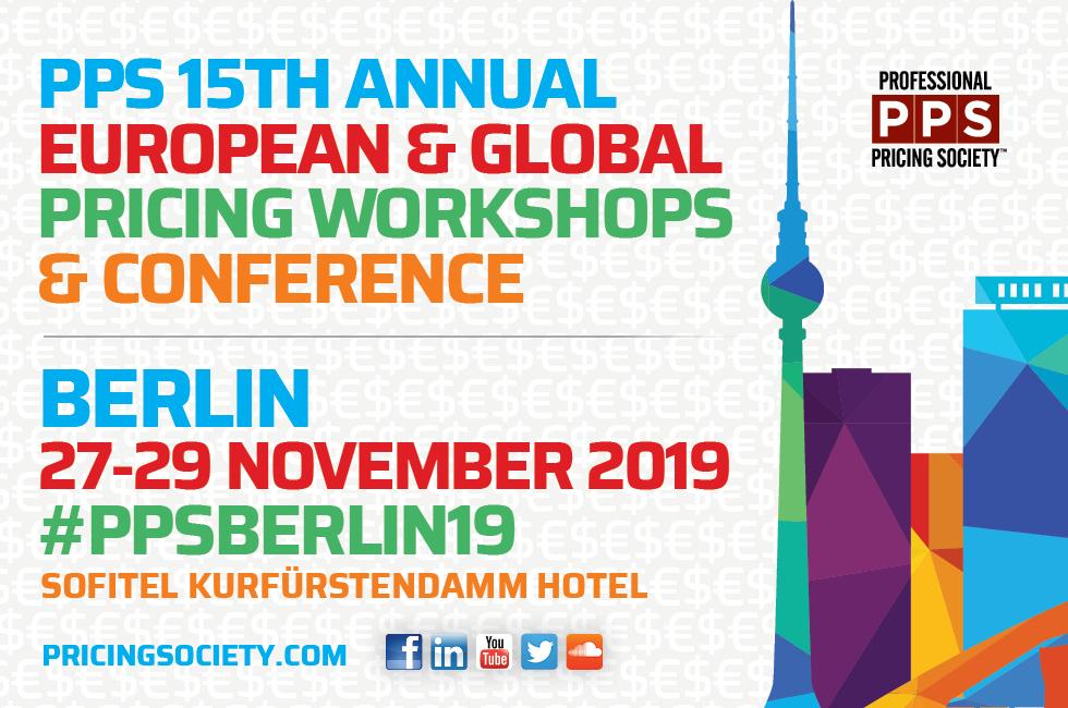 Professional Pricing Society Hosts 15th Annual European & Global Pricing Workshops & Conference in Berlin (25-27 November) 