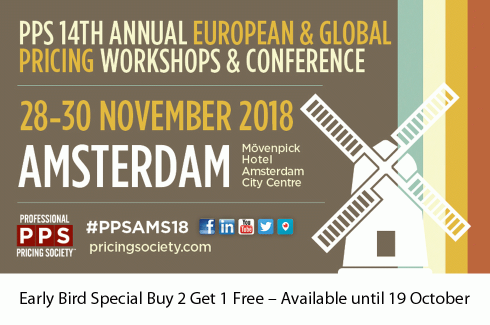 14th Annual PPS European & Global Pricing Conference & Workshops held 28-30 November in Amsterdam 14th Annual PPS European & Global Pricing Conference & Workshops held 28-30 November in Amsterdam